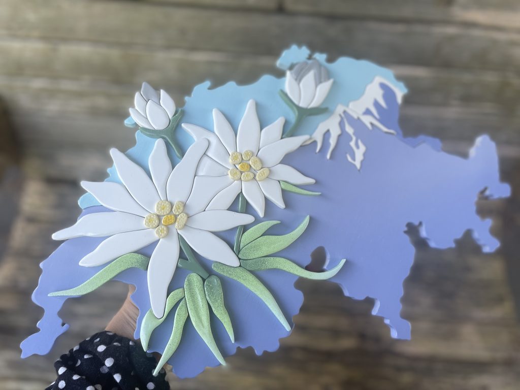 Wooden map of Switzerland