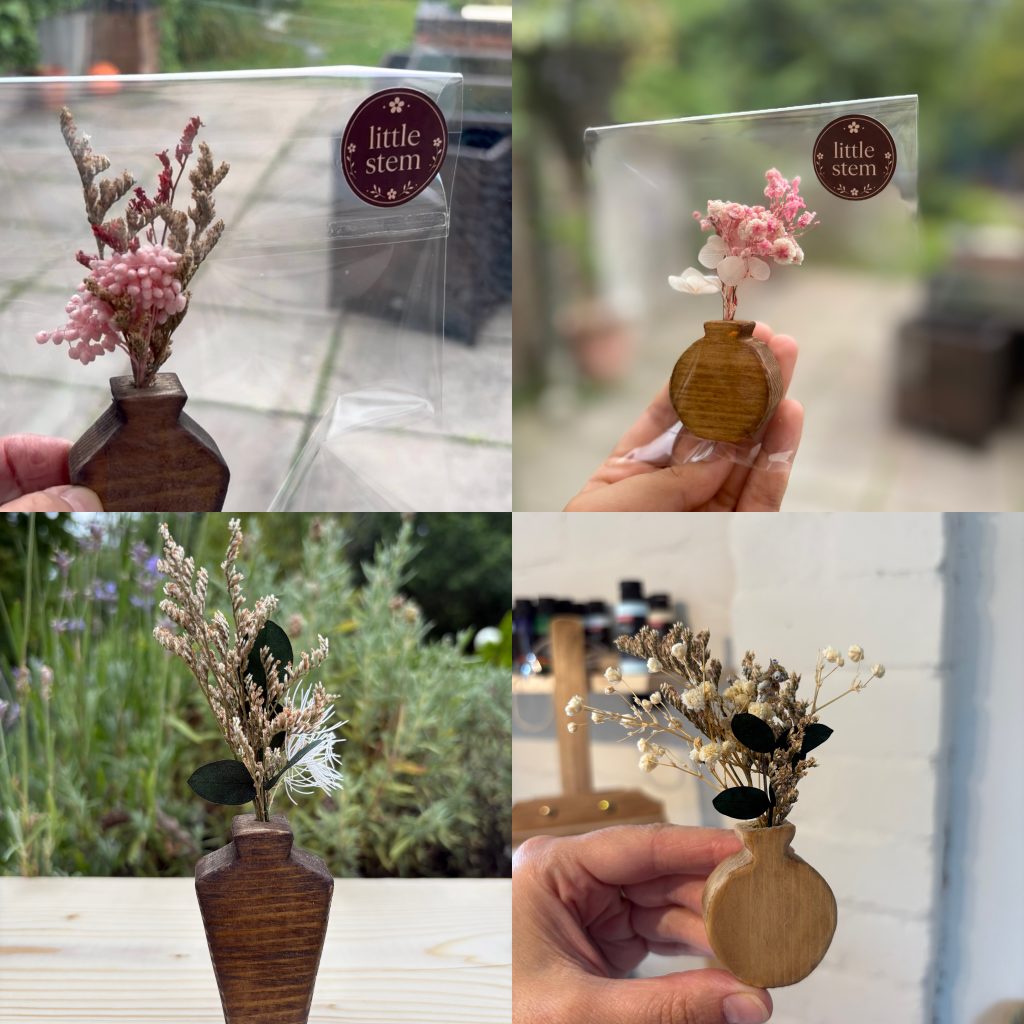 mini wooden vase
